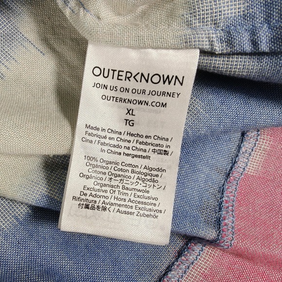 Outerknown Astrid Top Womens XL Multicolor Stripe Organic Cotton Tank Ruffle New - Picture 8 of 14